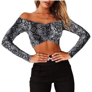 Snake Print Crop Top